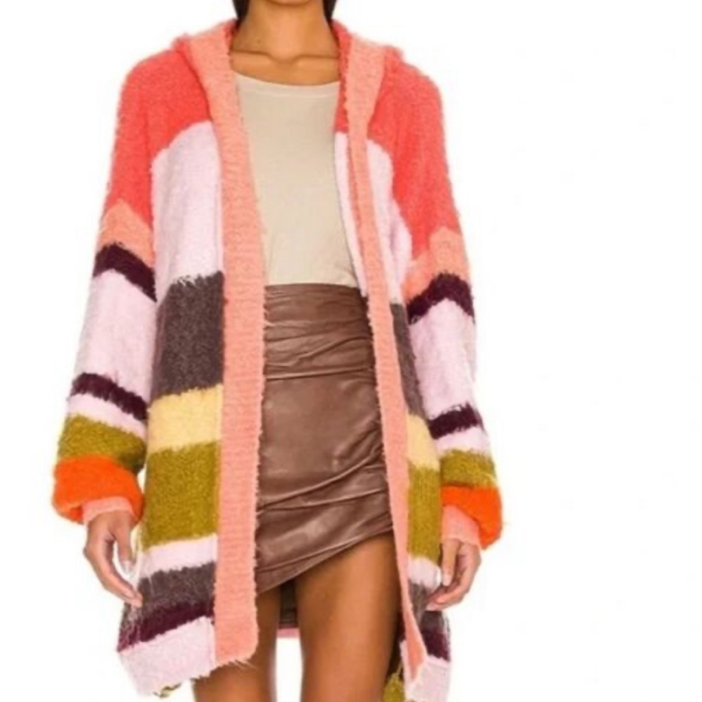 LIKE NEW FREE PEOPLE dream team striped oversized cardigan size XS